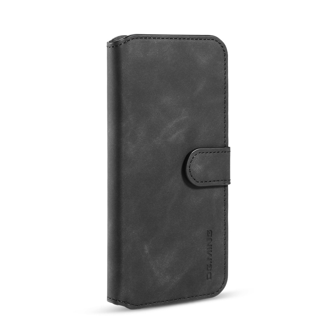 Husa DG Ming, carte flip, Compatibila cu Huawei Mate 30 Lite / Nova 5i Pro, neagra, model Oil Side, cu sloturi card si suport Engros