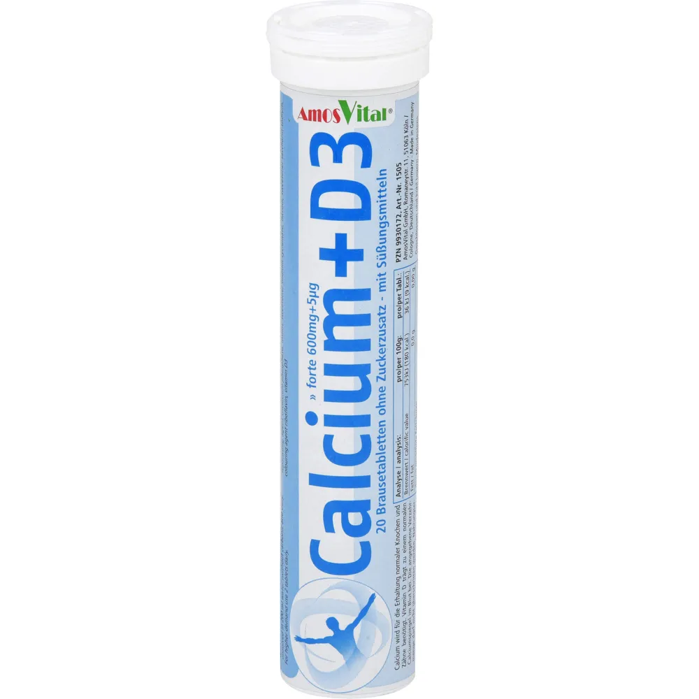 Calcium 600 mg+Vitamin D3 5 µg AmosVital Br.-Tabl. 20 St