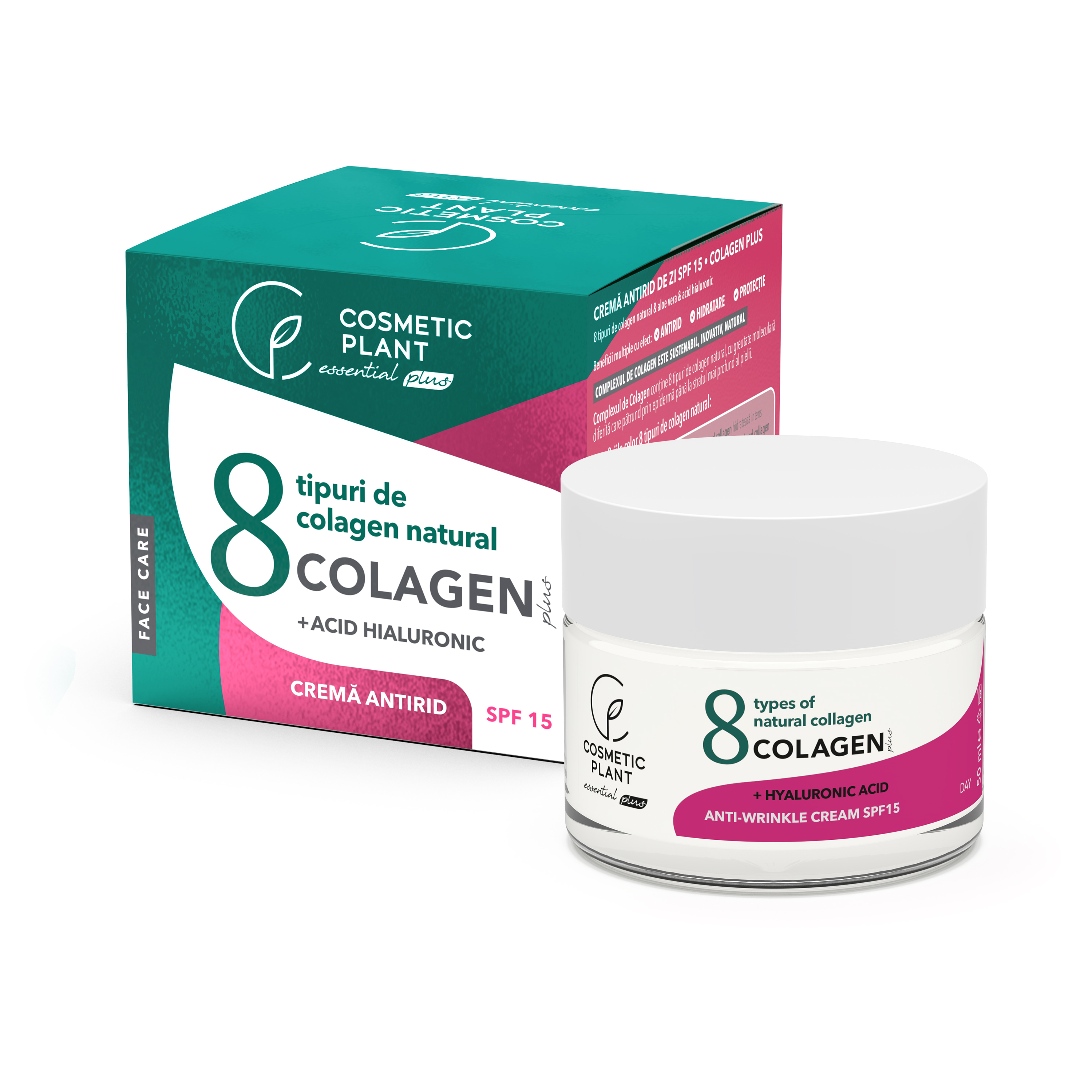 Crema antirid SPF 15 Colagen Plus Essential Plus, 50 ml, Cosmetic Plant