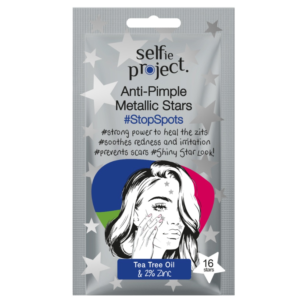 Plasturi in forma stele metalice anti cosuri, 16 bucati, Selfie Project