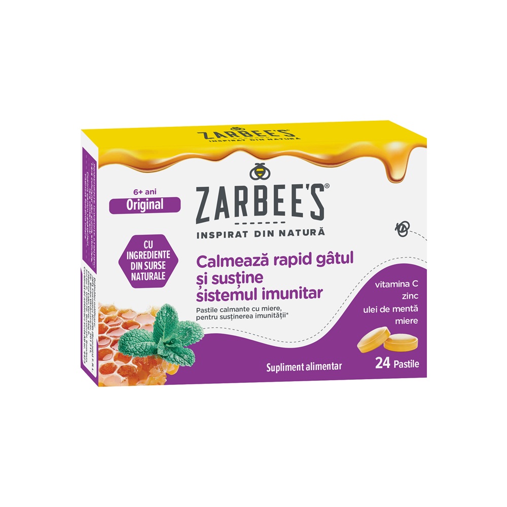 Pastile pentru gat Zarbee`s, 24 bucati, Johnson