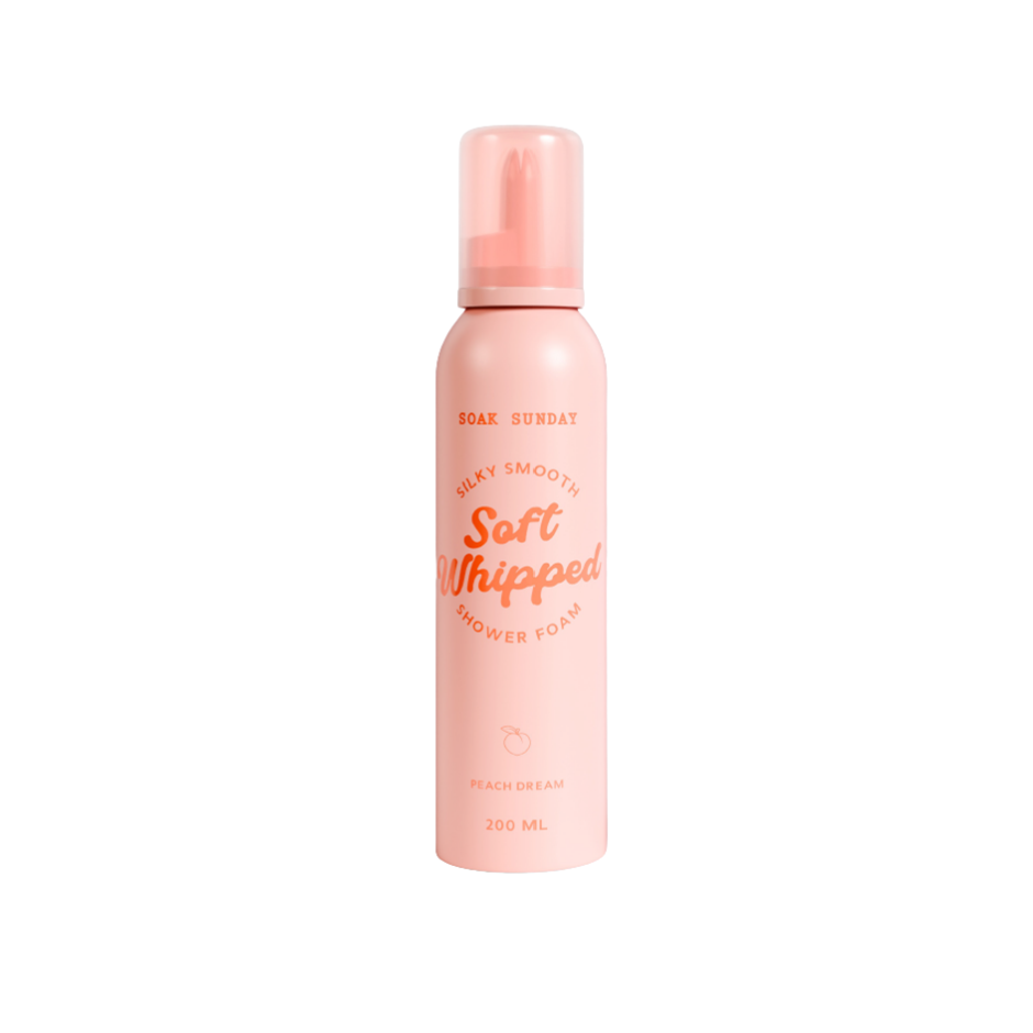 Spuma de dus cu aroma de piersica Soft Whipped, 200 ml, Soak Sunday