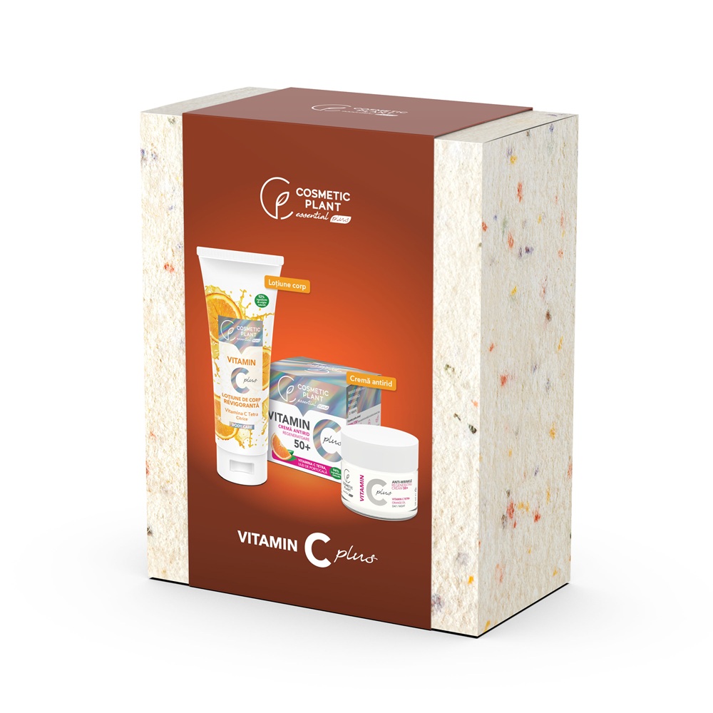 Set Crema antirid regeneratoare 50+ ml + Lotiune de corp revigoranta 200 ml Vitamin C Plus, Cosmetic Plant