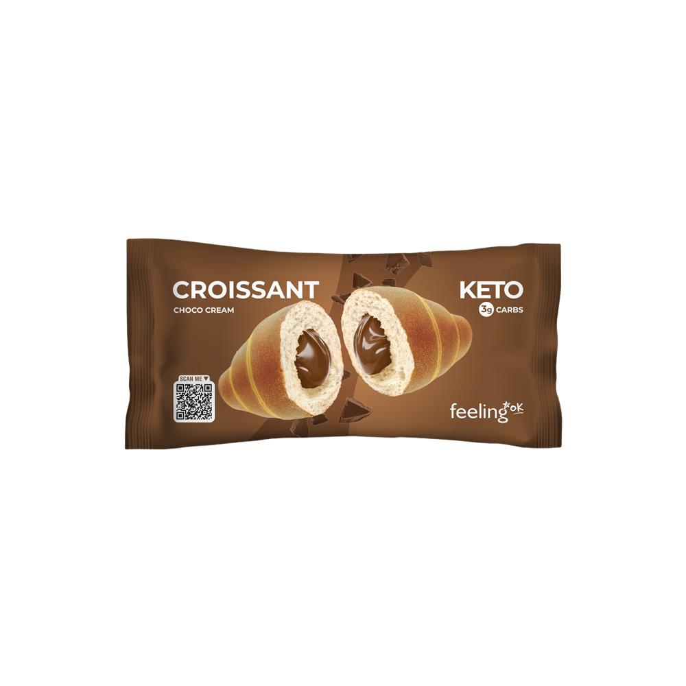 Croissant proteic cu ciocolata, 50 g, FeelingOK