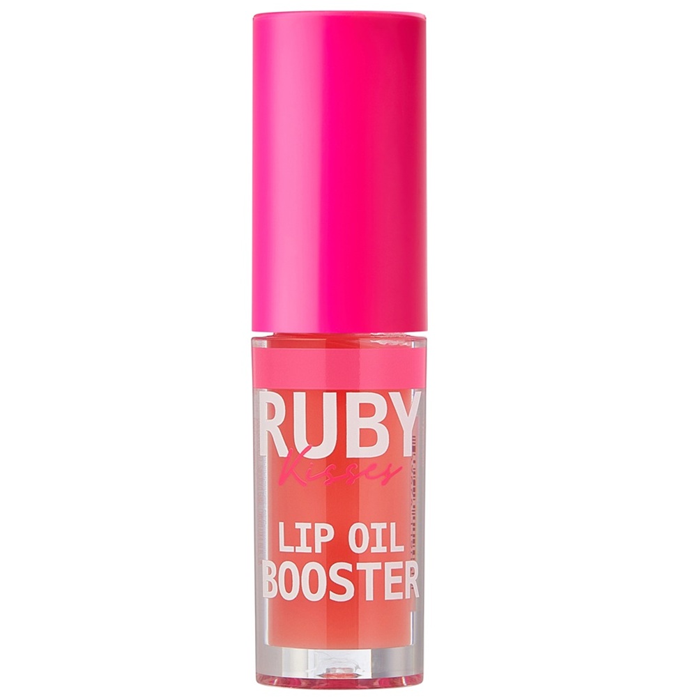 Luciu de buze cu acid hialuronic si peptide Lip Oil Booster Baby Pink, 2.4 ml, Ruby Kisses