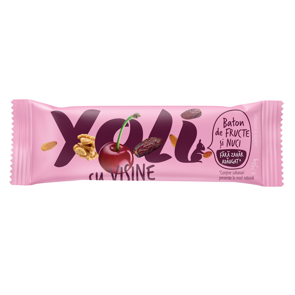 Baton cu nuci caju, migdale si visine, 30 g, Yoli