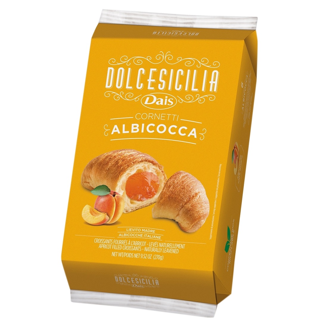 Croissant cu gem de caise Dolcesicilia, 6 bucati x 45 g, Dais