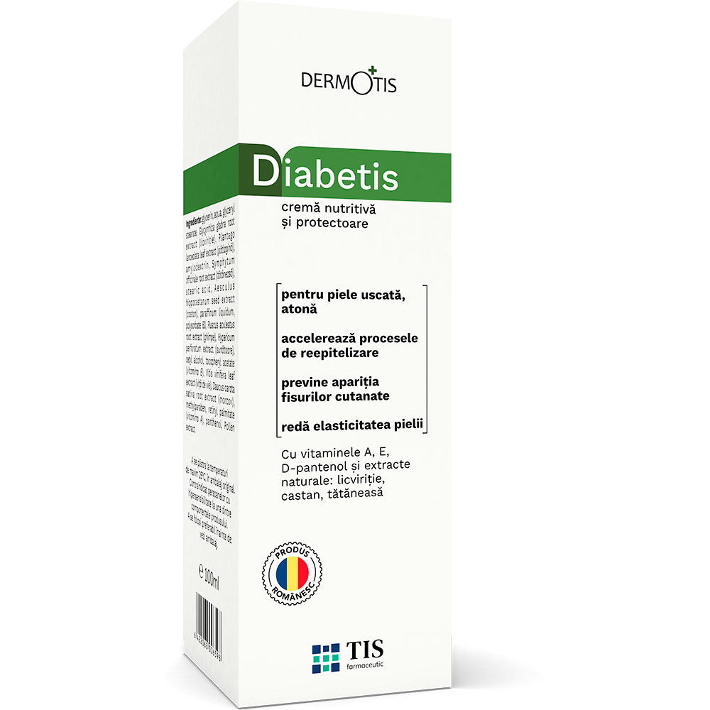 Crema nutritiva si protectoare Dermotis DiabeTis, 100 ml, Tis Farmaceutic