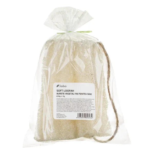 Burete vegetal fin pentru baie Soft Loofah, 1 bucata, Sabio