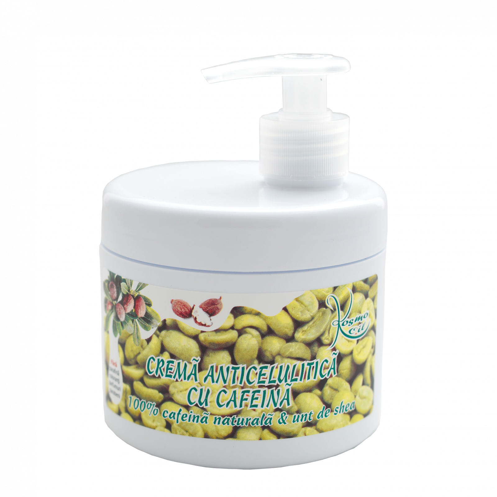 Crema anticelulitica cu cafeina si unt de shea, 500 ml, Kosmo Line