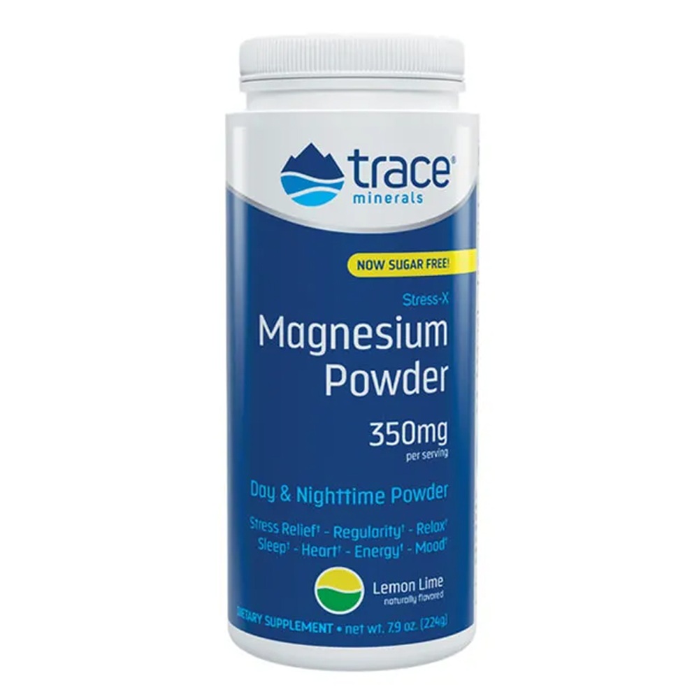 Pudra solubila de magneziu cu aroma de lamaie Stress-X, 224 g, Trace Minerals