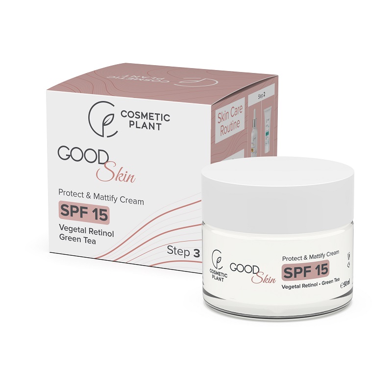 Crema matifianta cu protectie solara SPF 15 Protect & Mattify Good Skin, 50 ml, Cosmetic Plant