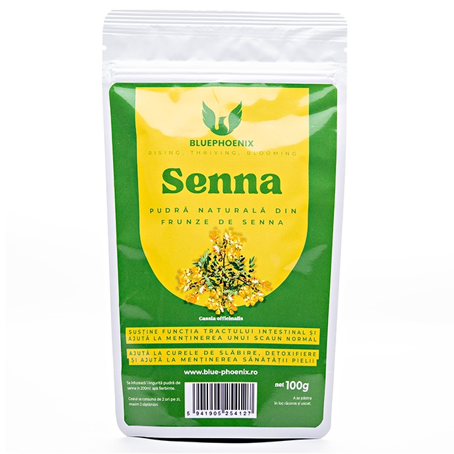 Pudra naturala din frunze de Senna, 100 g, Blue Phoenix