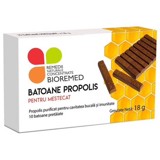Batoane propolis pentru mestecat, 10 bucati, Bioremed