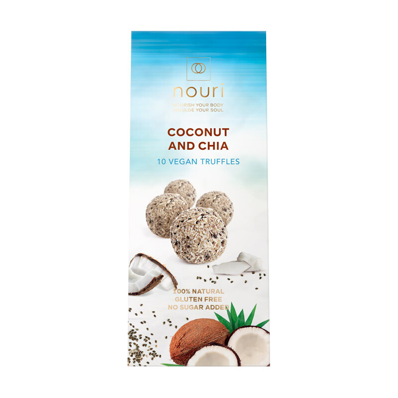 Trufe vegane cu cocos si chia, 100 g, Nouri