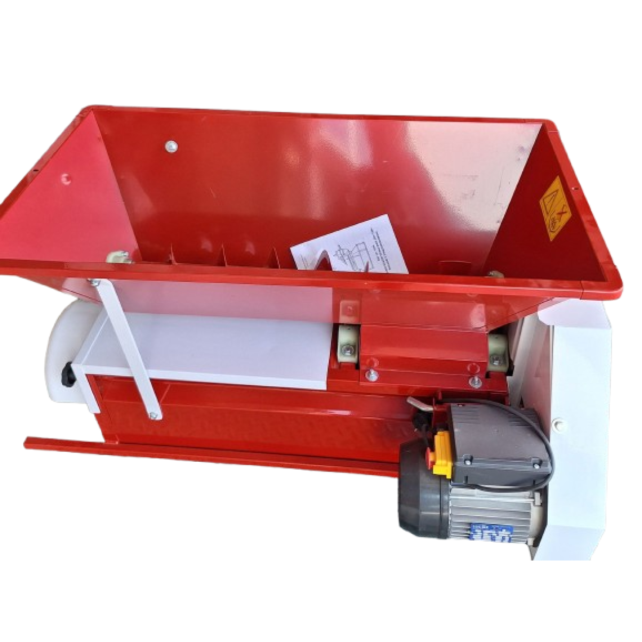Zdrobitor struguri cu desciorchinator electric, Cuva, Ax Melcat si Cos Separator din Inox, Corp Vopsit Camp Electrostatic, 1500kg/h