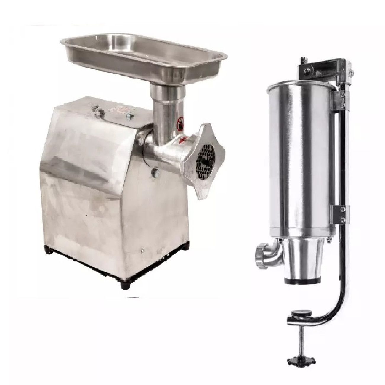 Pachet Masina Tocat Carne Profesionala Inox, BR-MTCE, 900W, 160 Kg/h + Carnatar Vertical, Inox, 4 Kg