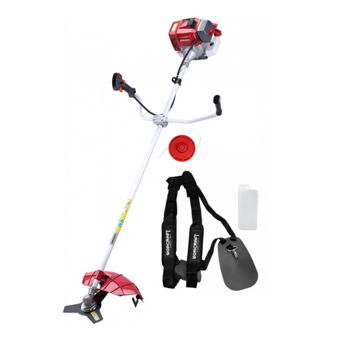 Motocoasa pe benzina Worcraft GT52-430B, 52cc, 2CP, 11000rpm, Motor 2T, Complet Accesorizata