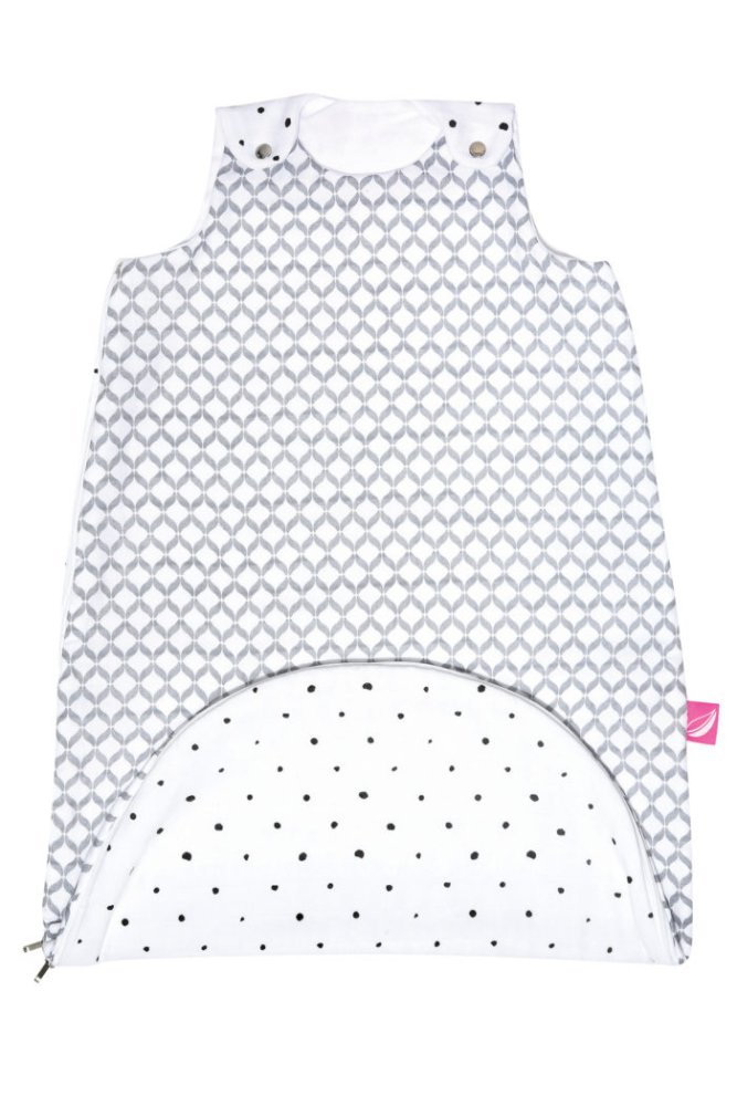 MOTHERHOOD Schlafsack Musselin 2in1 Zip and Round Grey Classics 3-18 m 0,5 Tog