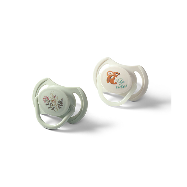 BABYONO Symmetrische Silikonschnuller 6-18m, 2 Stk.