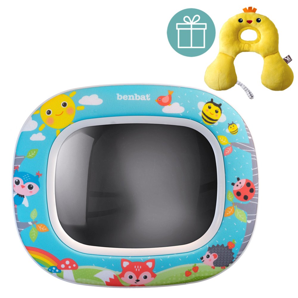 BENBAT Miroir enfant Night&Day - amis de la forêt 0m+ Appui-tête avec appui-tête, poussin 0-12 m