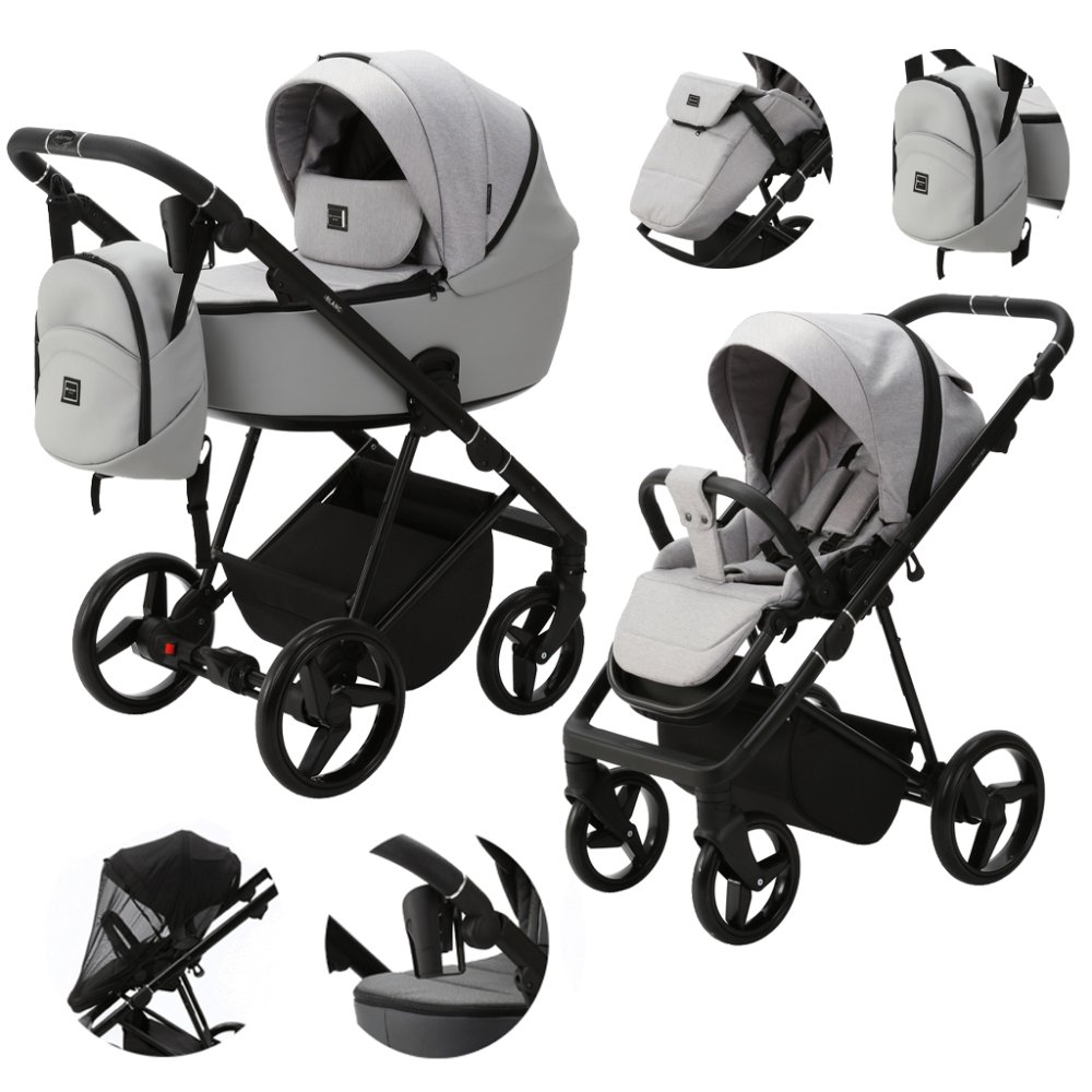 ADAMEX Combi-kinderwagen Blanc Standard Grey