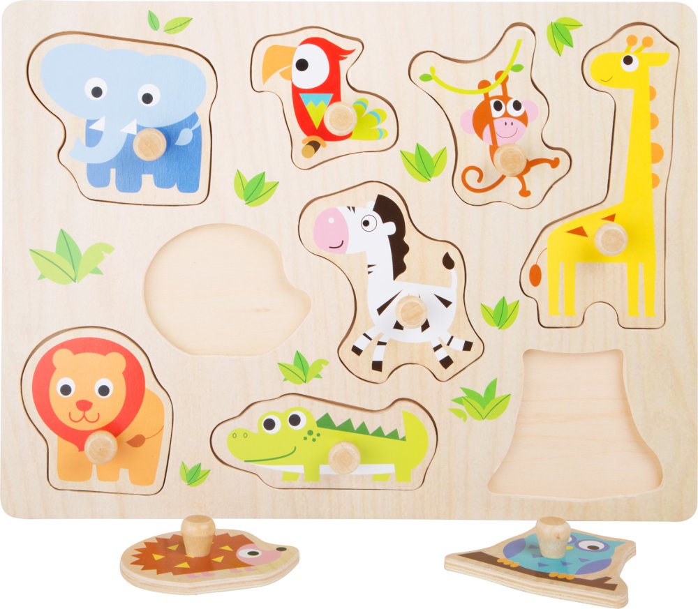 small foot Puzzle d'encastrement en bois zoo