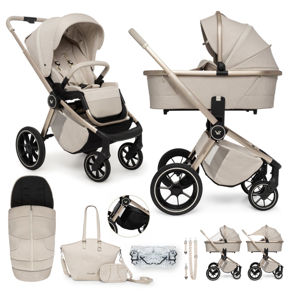 MUUVO Poussette combinée Quick Boho Beige ensemble 2 en 1