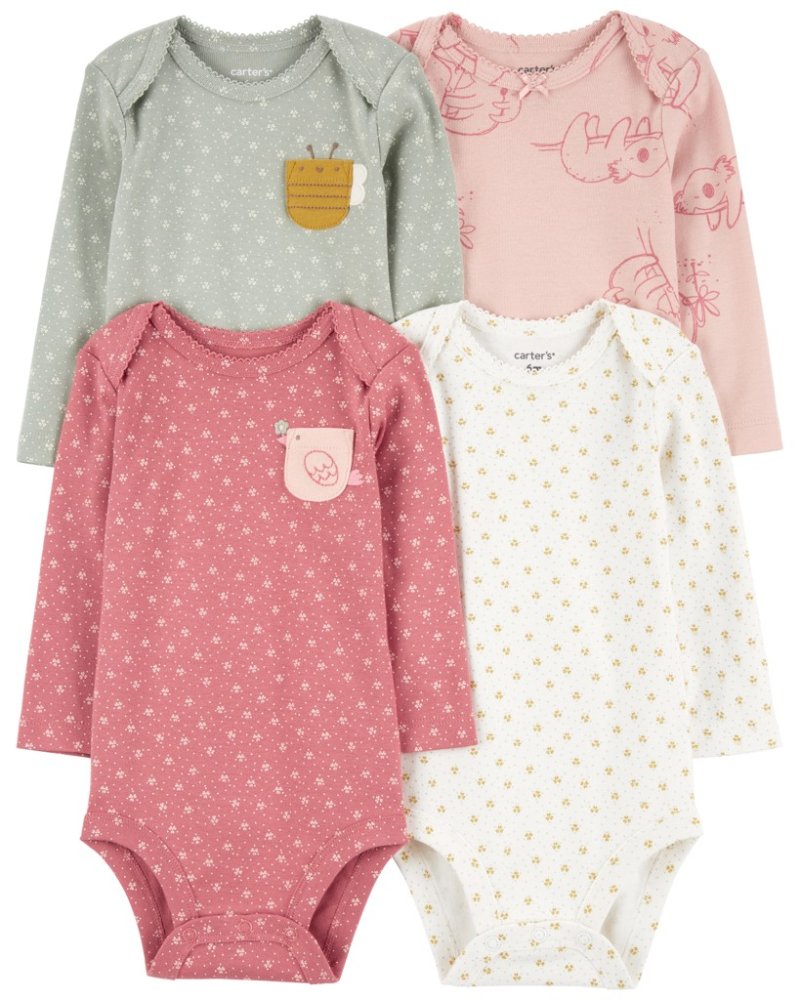 CARTER'S Bodi dugi rukav Pink/Green Bumblebee girl 4kom 24m/vel. 92