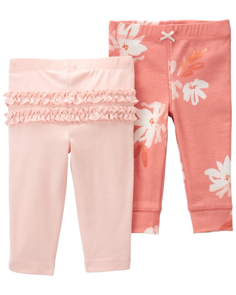 Conjunto deportivo/mallas florales rosas para niña de CARTER'S, 2 piezas, 12 m/talla. 80
