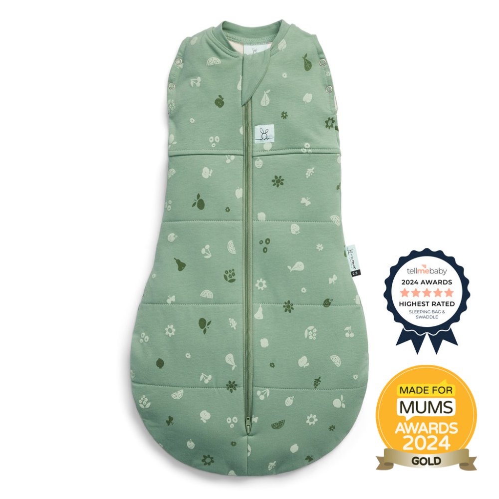 ERGOPOUCH Inbakerdoek en slaapzak 2-in-1 Cocoon Sweet Orchard 0-3 m, 3-6 kg, 2,5 tog