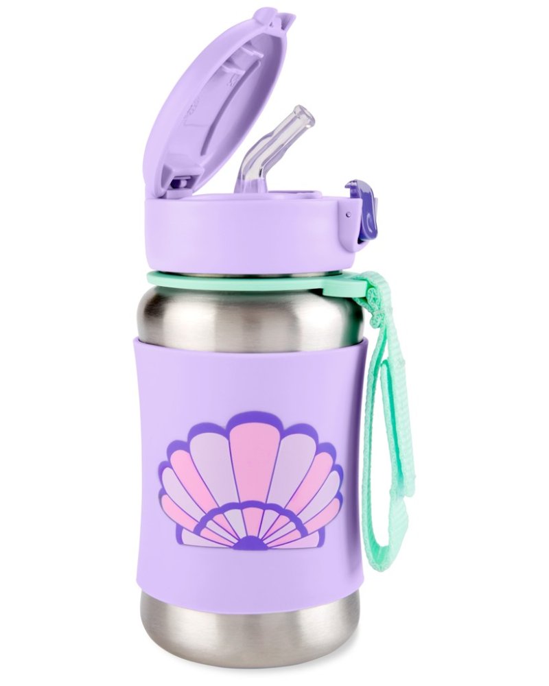 SKIP HOP Spark Style Gourde à paille en acier inoxydable Coquillage 12m+