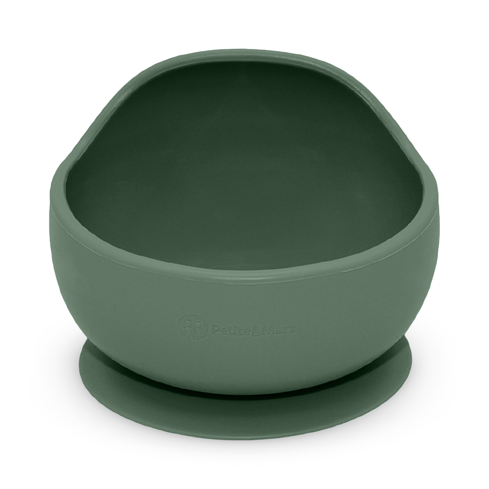 PETITE&MARS Miska silikónová s prísavkou Take&Match Misty Green 6m+