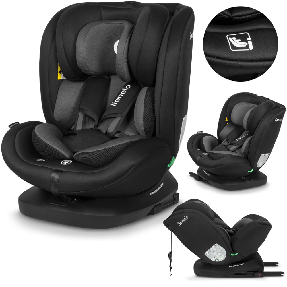 LIONELO Silla de coche Bastiaan i-Size (40-150 cm) Black Grey