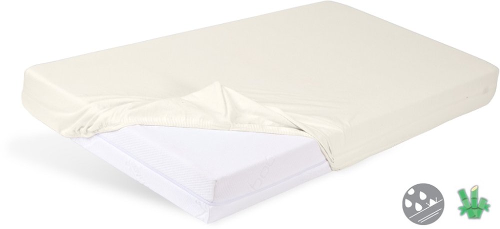 BABYMATEX Drap imperméable avec élastique Bambou beige clair 60x120 cm