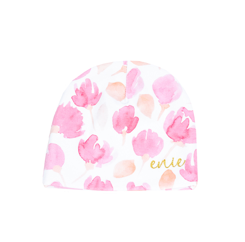 ENIE BABY Kindermütze Pink Leaves Mädchen 9-12m