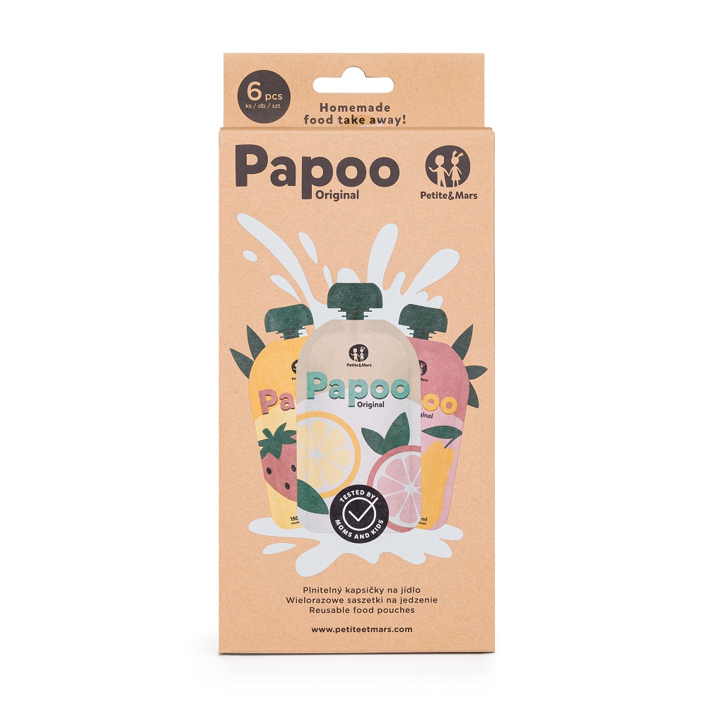PETITE&MARS Vrecko na jedlo Papoo Original - 6 ks