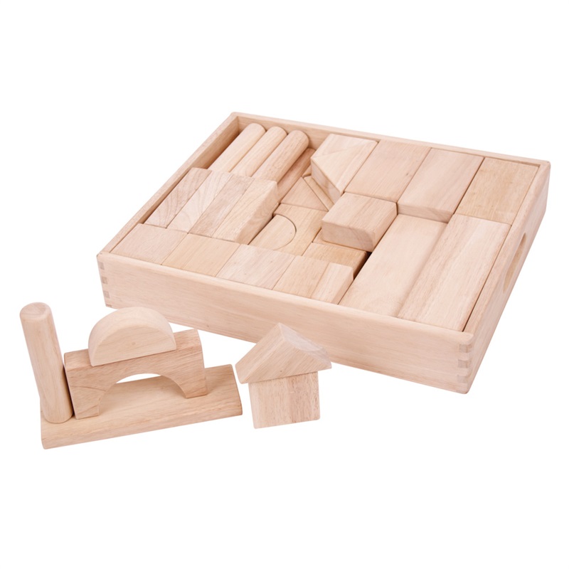 Bigjigs Baby Velike drvene kocke prirodne