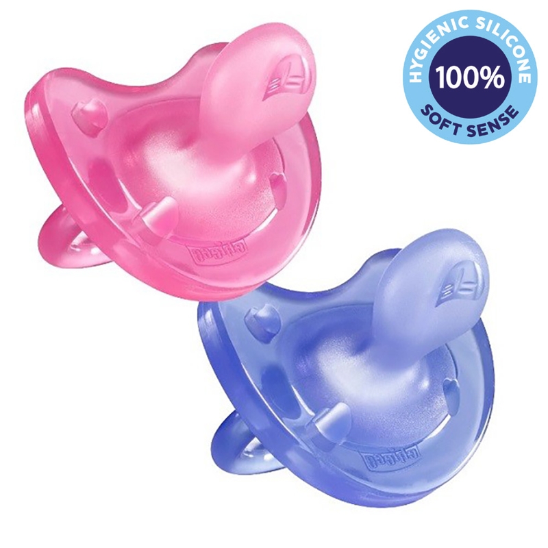 CHICCO Fopspeen Physio Soft volledig siliconen 16-36m meisje 2 stuks