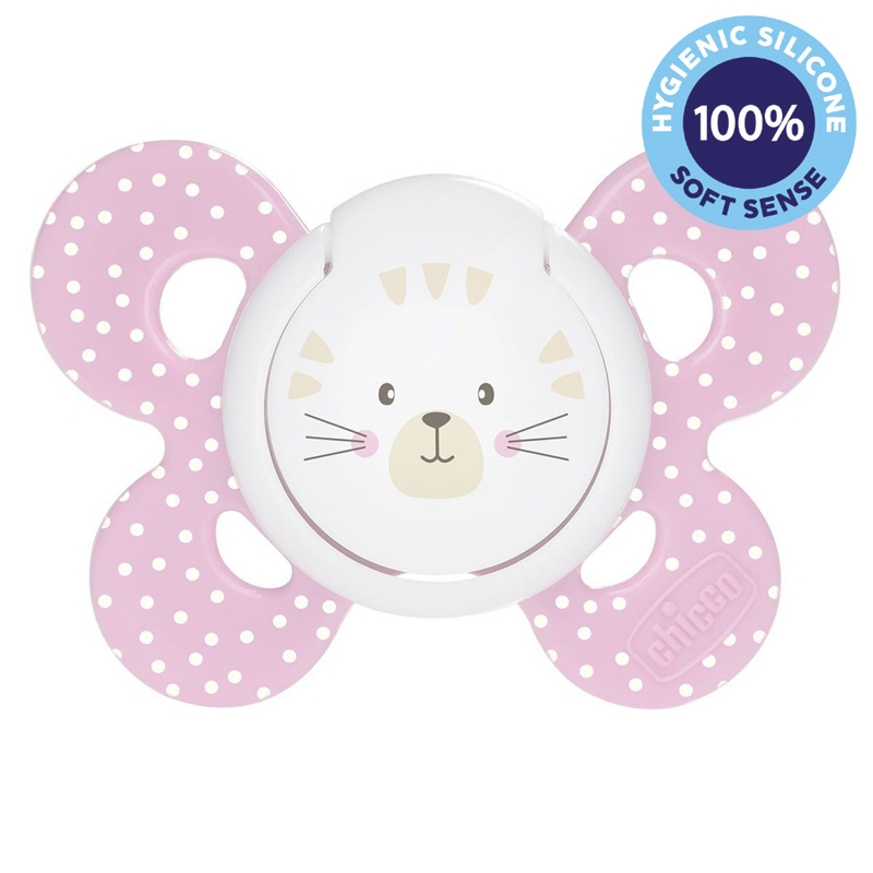 CHICCO Physio Comfort szilikon cumi 6-16 hó lány - macska 1 db