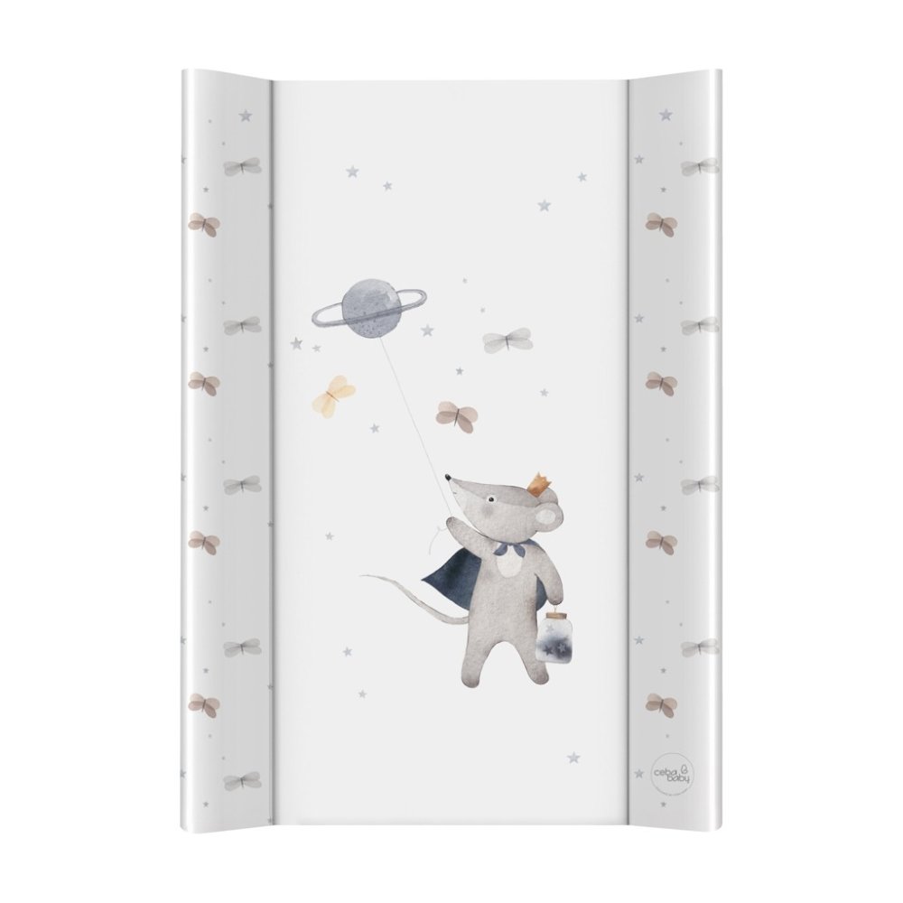 CEBA BABY Wickelauflage 2-seitig mit fester Platte (50x70) Ultra Light Cosmic Mouse