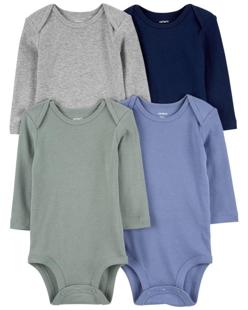 Body CARTER'S à manches longues Bleu/Vert/Gris garçon 4 pièces 18m/taille. 86