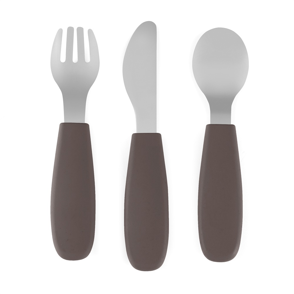 PETITE&MARS Sada příborů s nerezové oceli Take&Match Bitter Cocoa 12m+