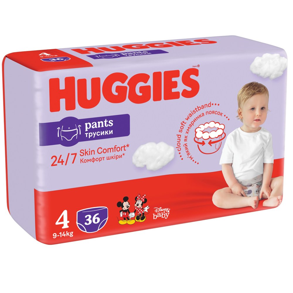Pantaloni HUGGIES® Little Movers 4 (9-14 kg), 36 pz