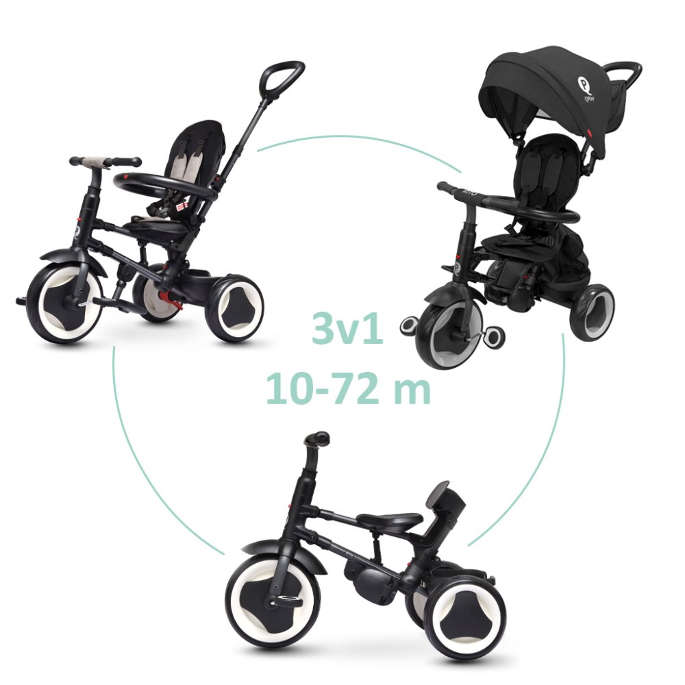 QPLAY Rito driewieler eva plus Black, leeftijd 10-72 maanden