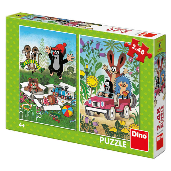 Dino Puzzle Krtko sa raduje 2x48 dielikov