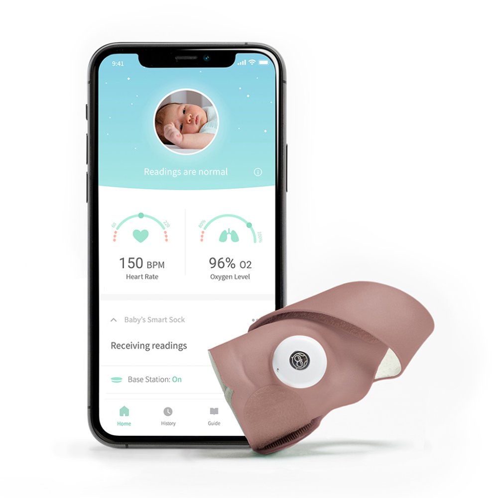 OWLET Ponožka múdra Owlet Smart Sock 3 - matne ružová