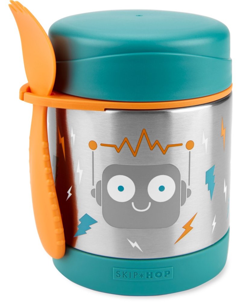SKIP HOP Spark Style Food Thermoskanne mit Löffel/Gabel Robot 325 ml, ab 3 Jahren