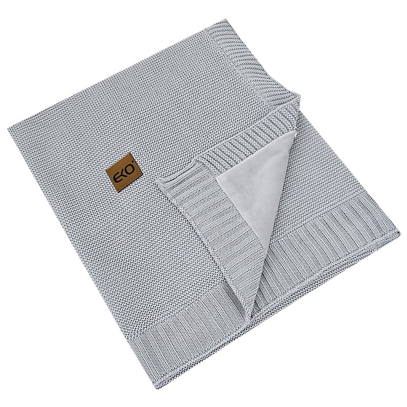 Manta EKO de bambú con forro de terciopelo Gris 100x80 cm