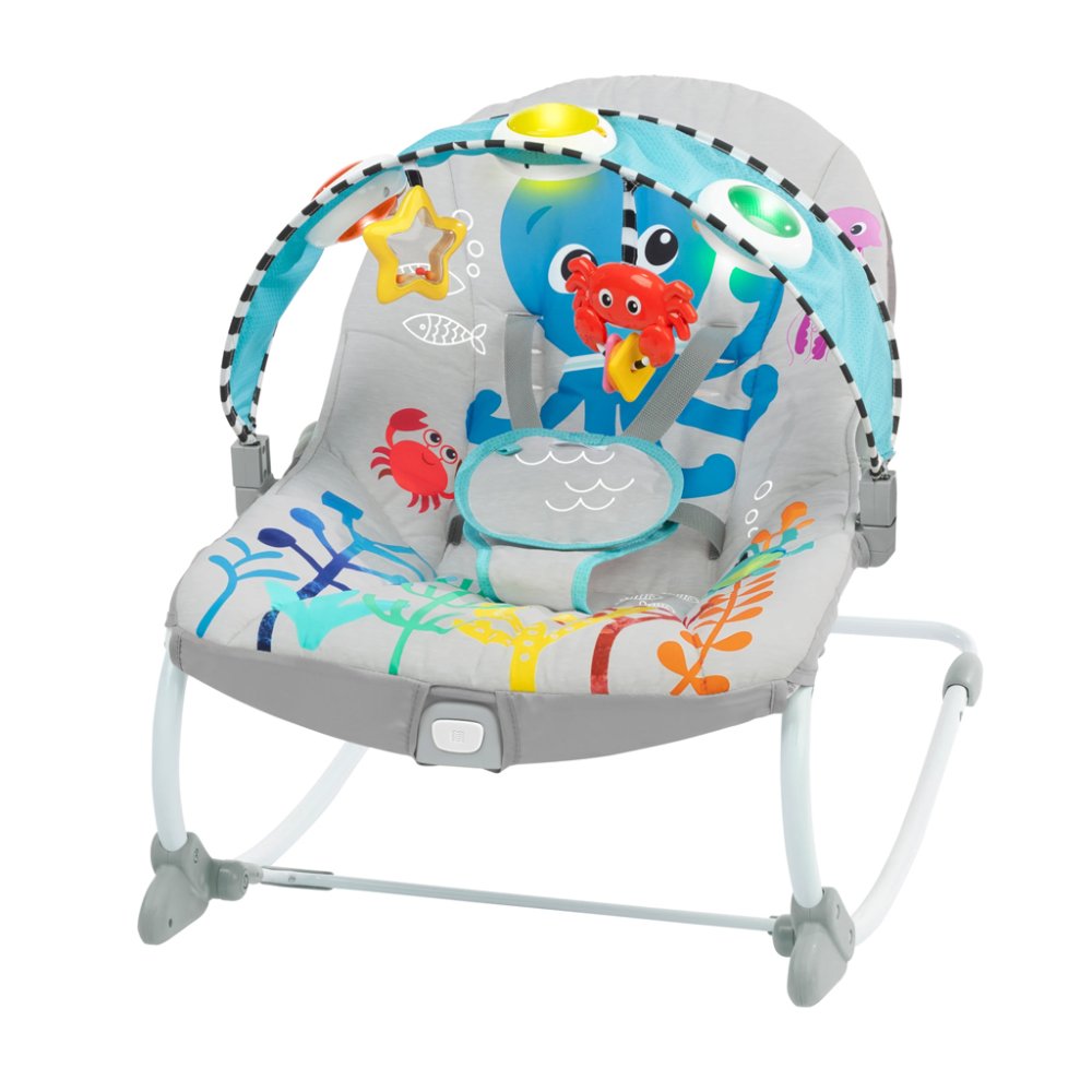 BABY EINSTEIN Zenélő, vibráló Kick to It Opus pihenőszék 18 kg-ig